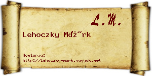 Lehoczky Márk névjegykártya